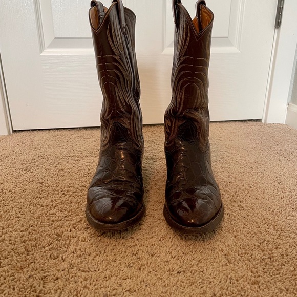 Nocona Men’s Brown Alligator Cowboy Boots Size 9D - Picture 9 of 12